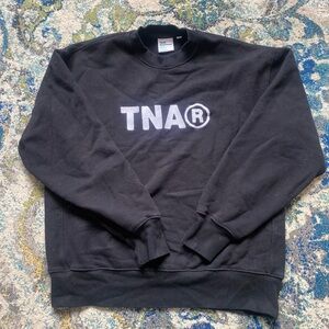 TNA Black Crewneck Sweatshirt with White Logo